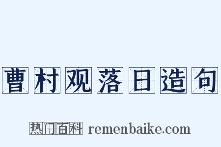 曹村观落日造句是什么意思的图片